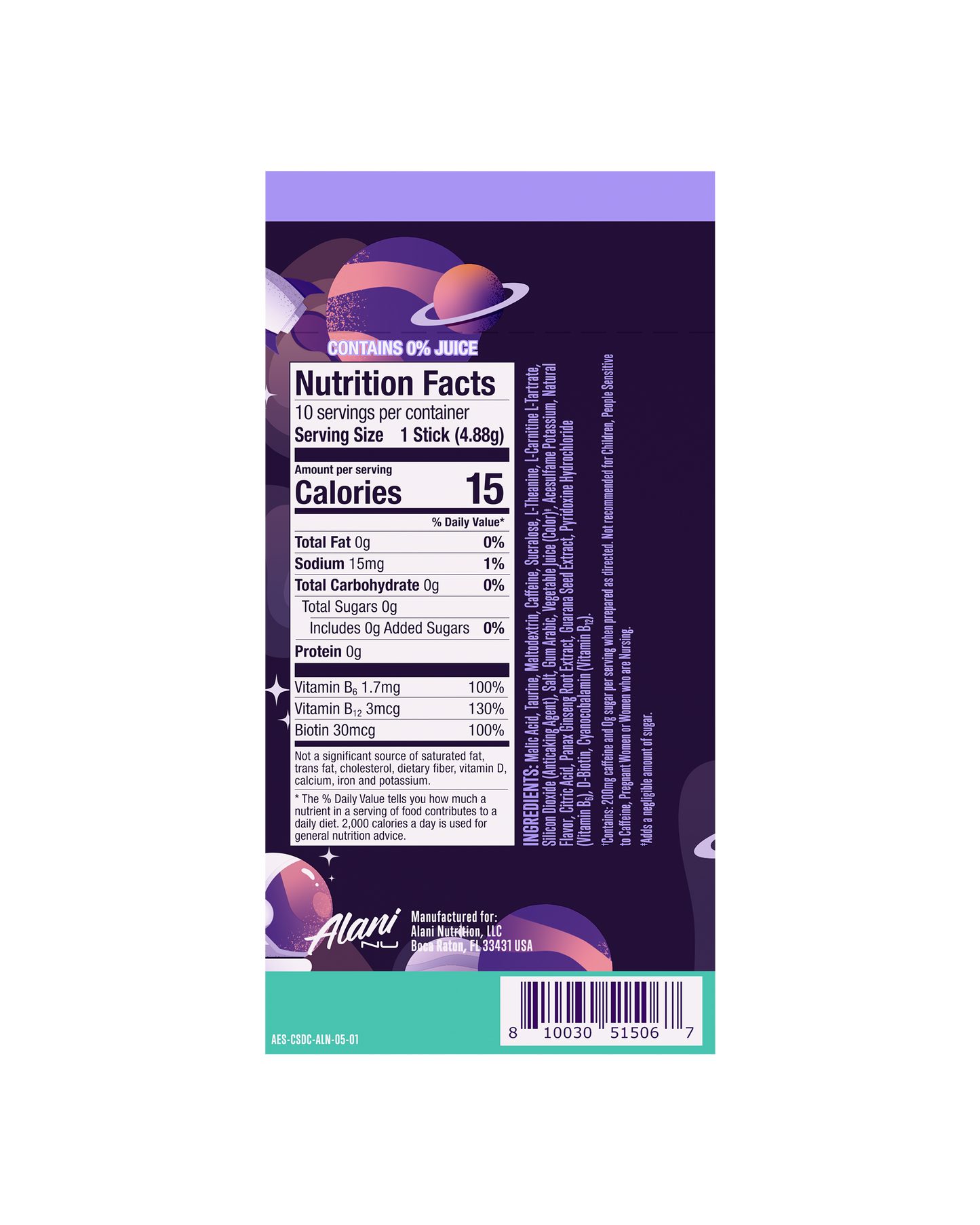 Cosmic Stardust Energy Drink Mix Sticks - 10 Pack