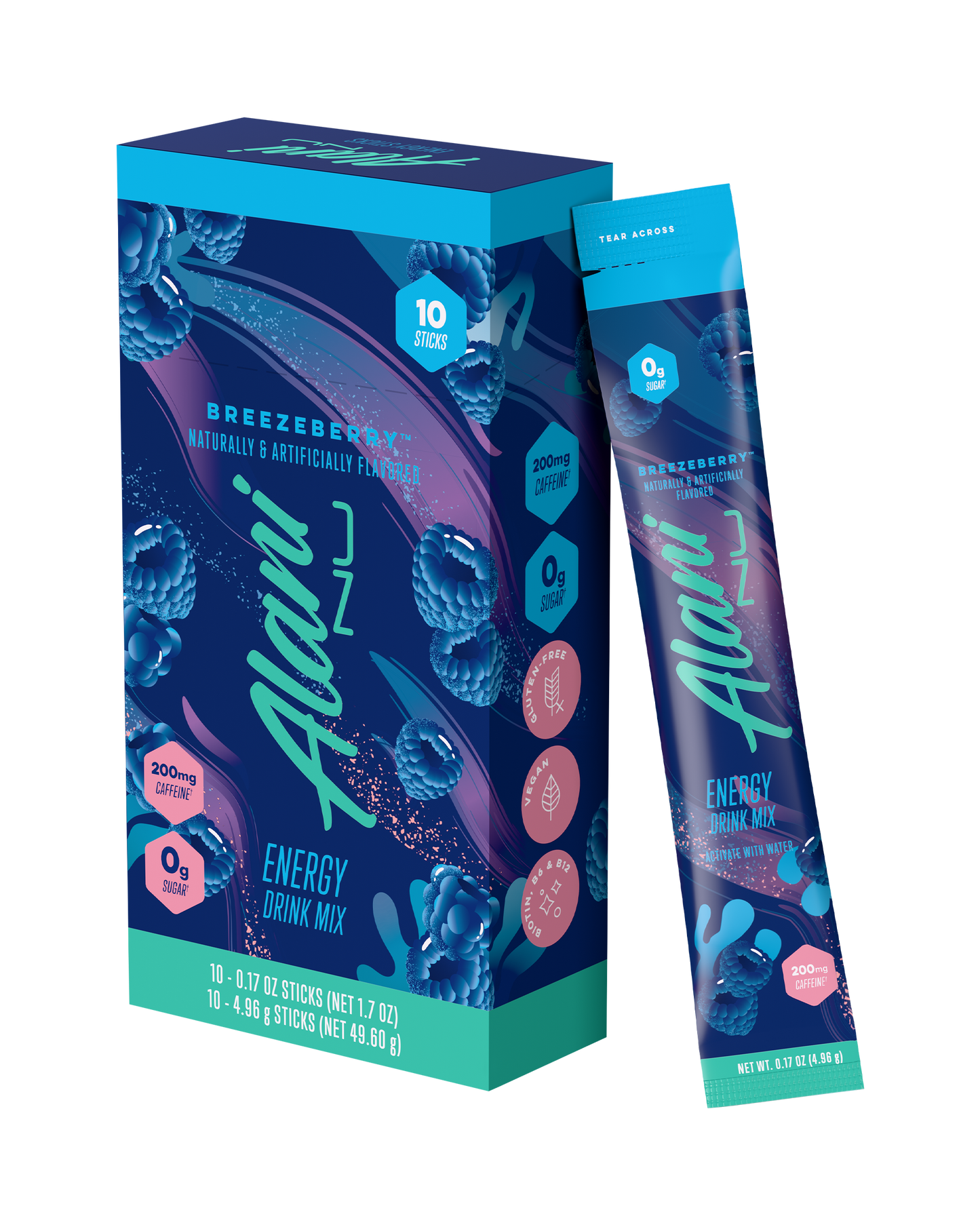 Breezeberry Energy Drink Sticks - 10 Pack