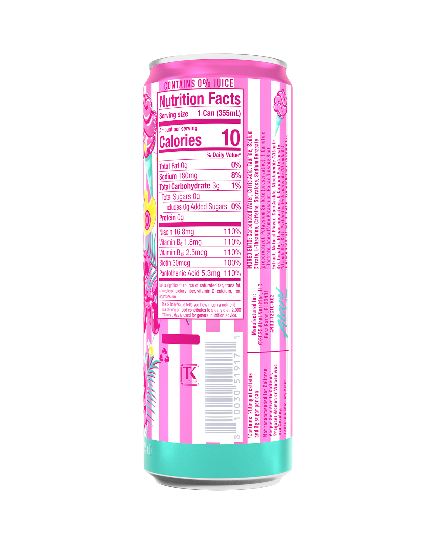 Cotton Candy Zero-Sugar Energy Drink - 12 Pack