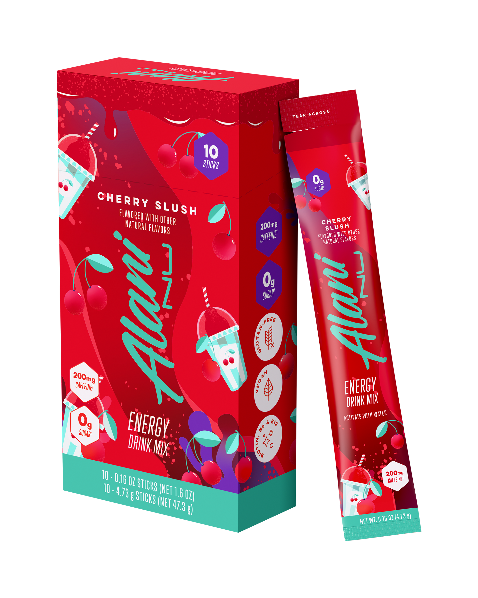 Cherry Slush Energy Drink Sticks - 10 Pack