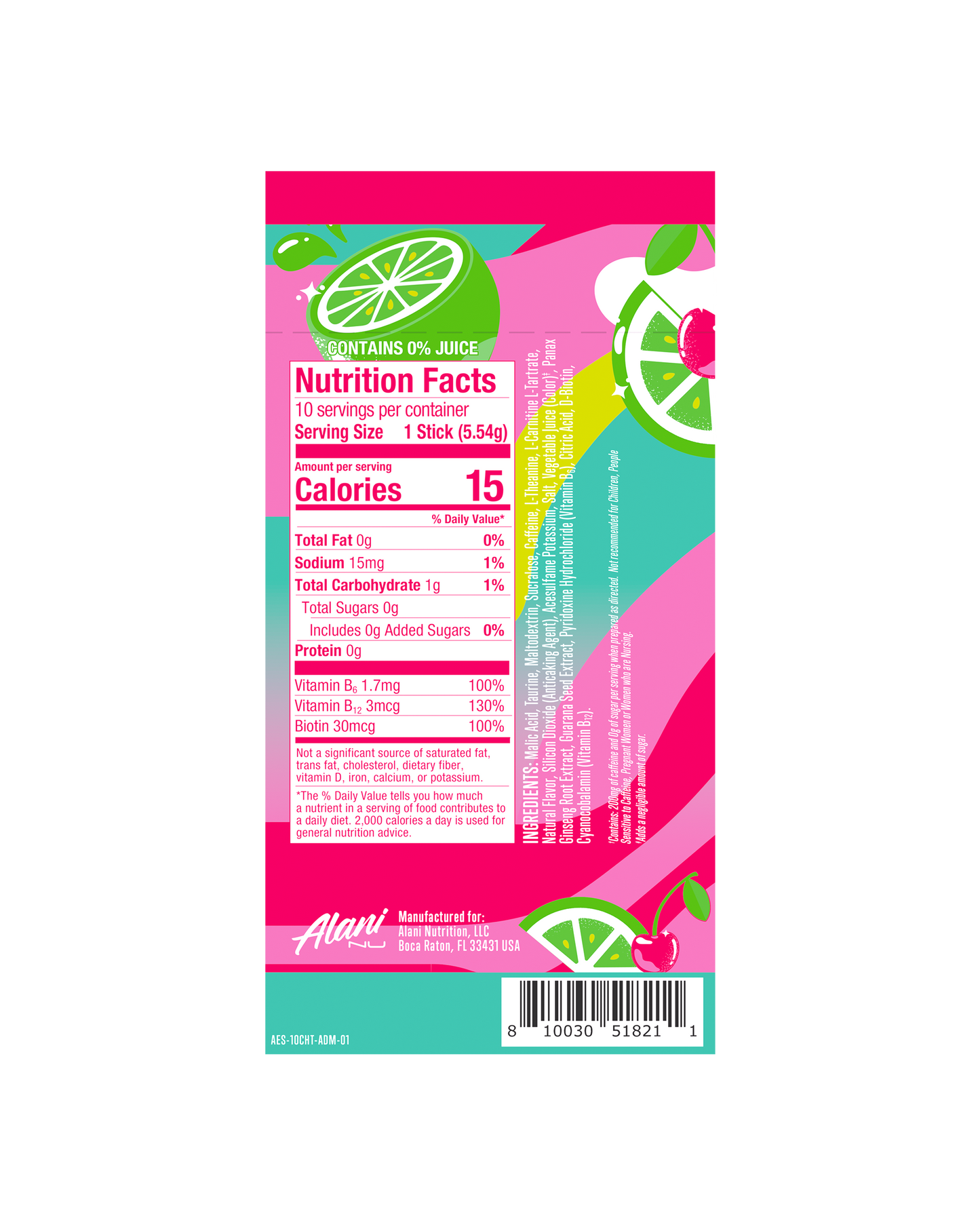 Cherry Twist Powdered Energy Sticks – 10 Pack