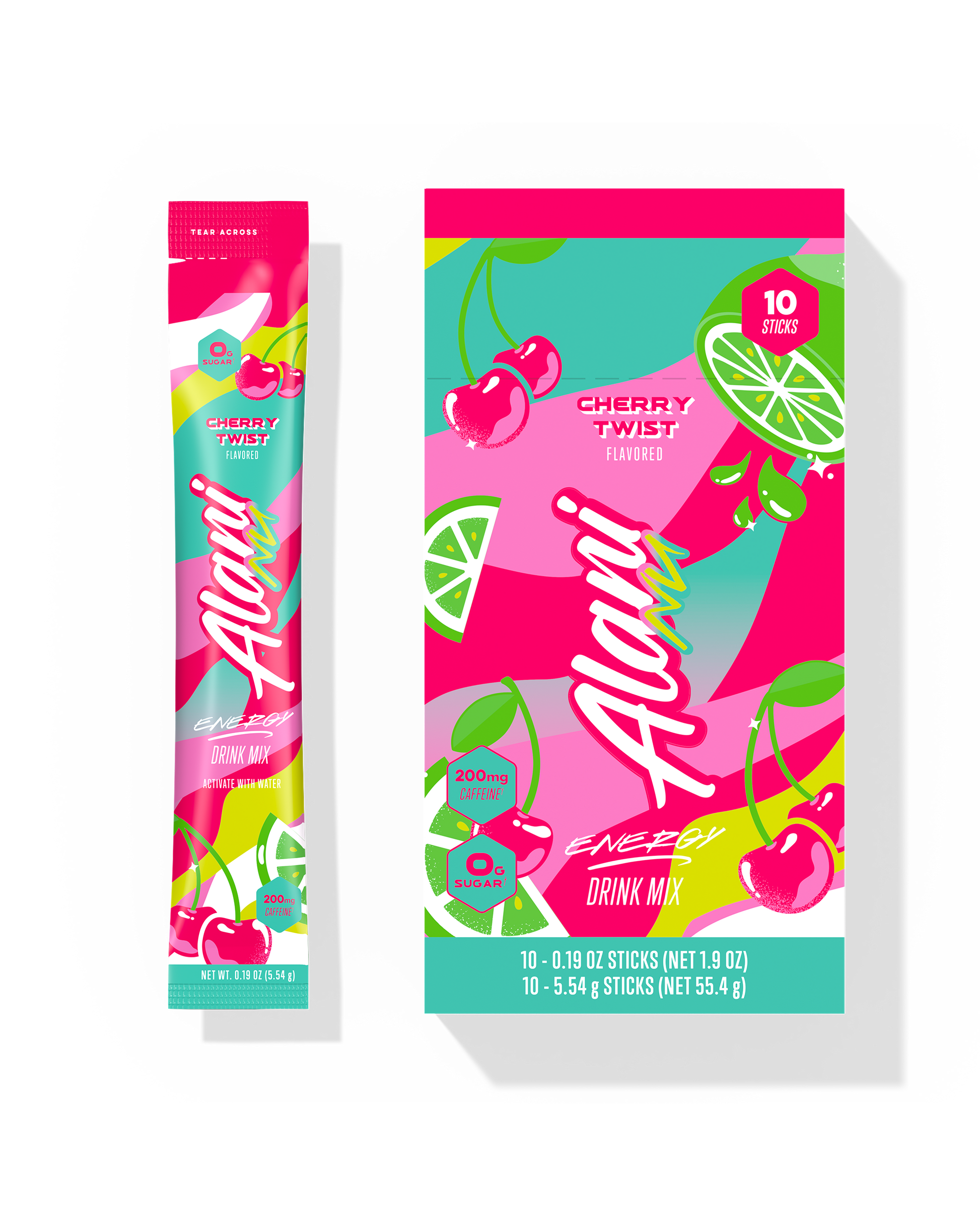 Cherry Twist Powdered Energy Sticks – 10 Pack