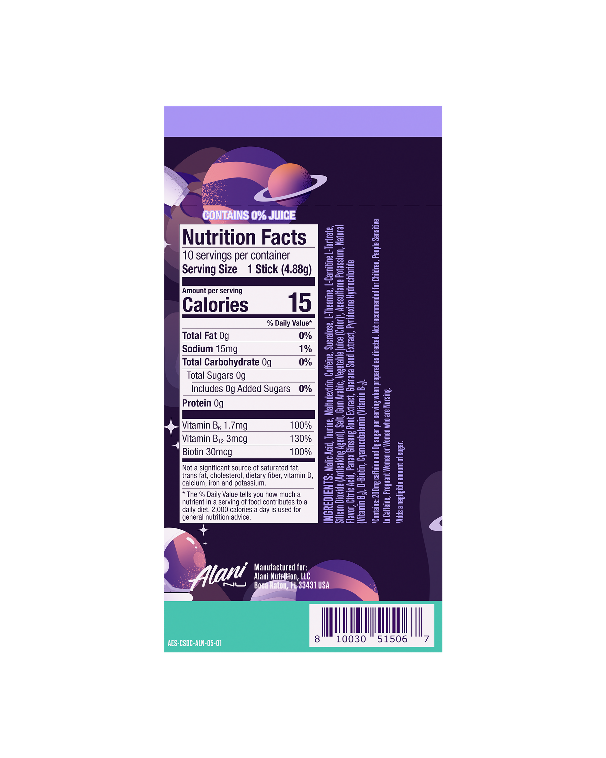 Cosmic Stardust Energy Drink Mix Sticks - 10 Pack