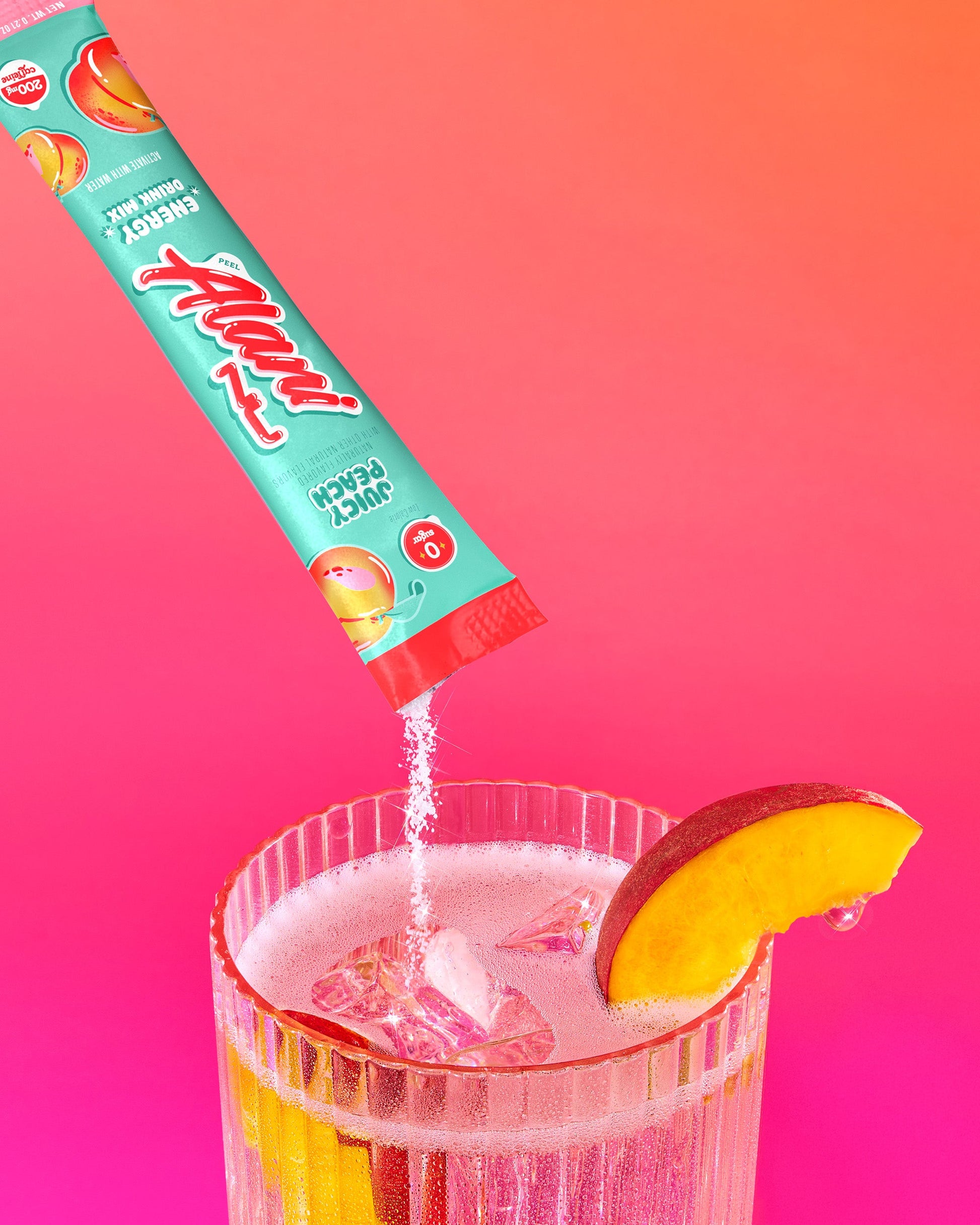 Juicy Peach Powdered Energy Sticks – 10 Pack