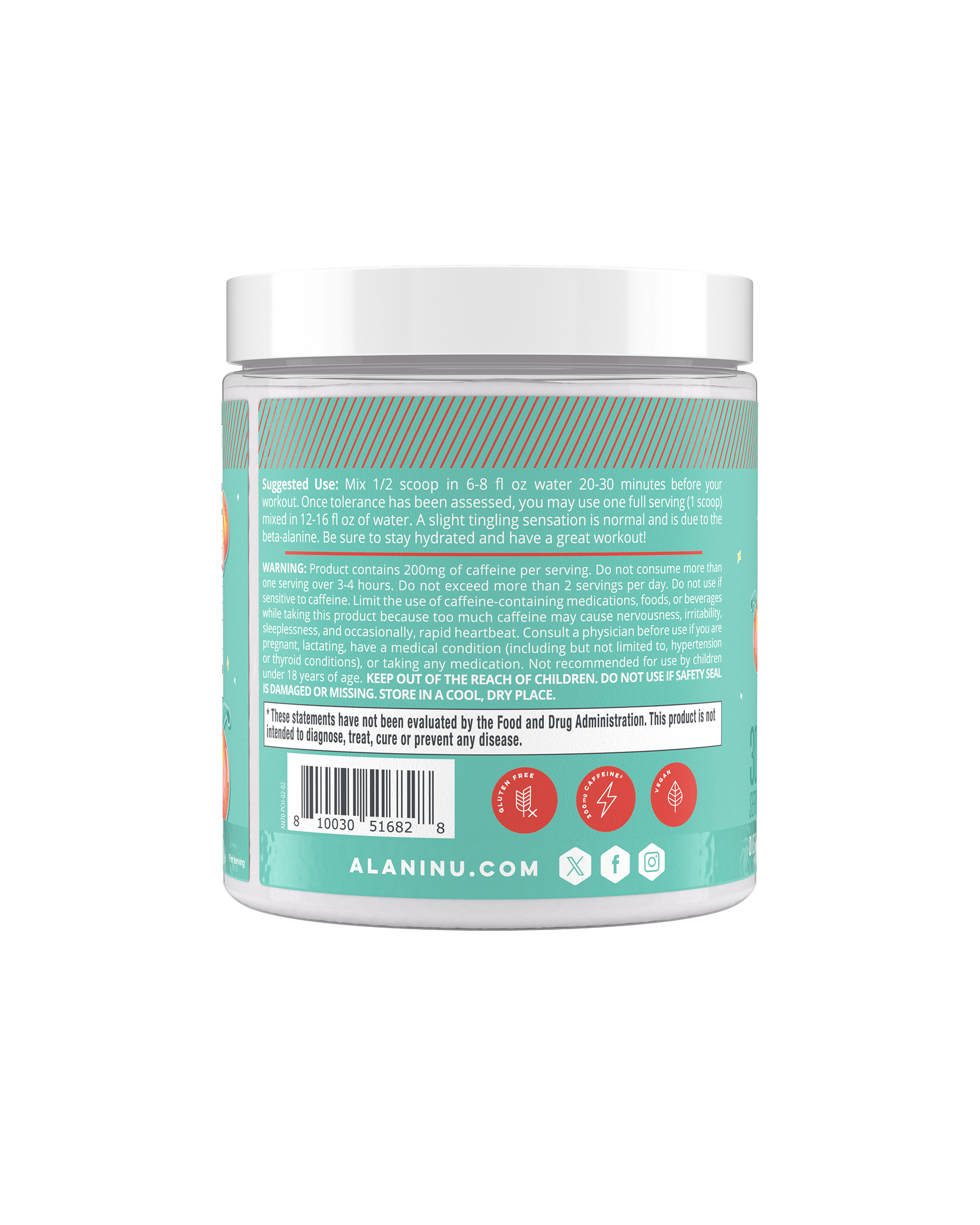 Juicy Peach Pre-Workout Powder - 30 Servings