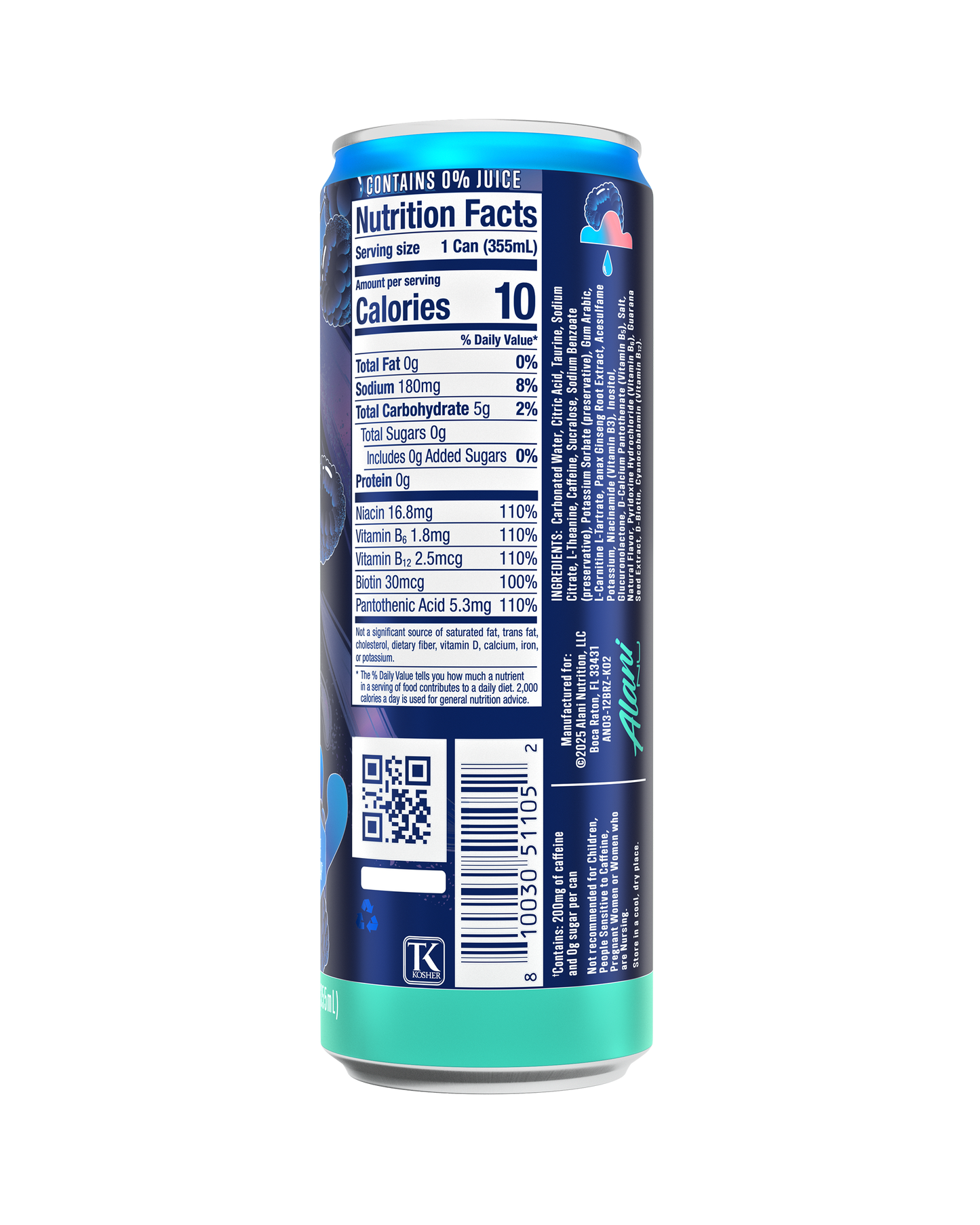 Breezeberry Zero-Sugar Energy Drink - 12 Pack