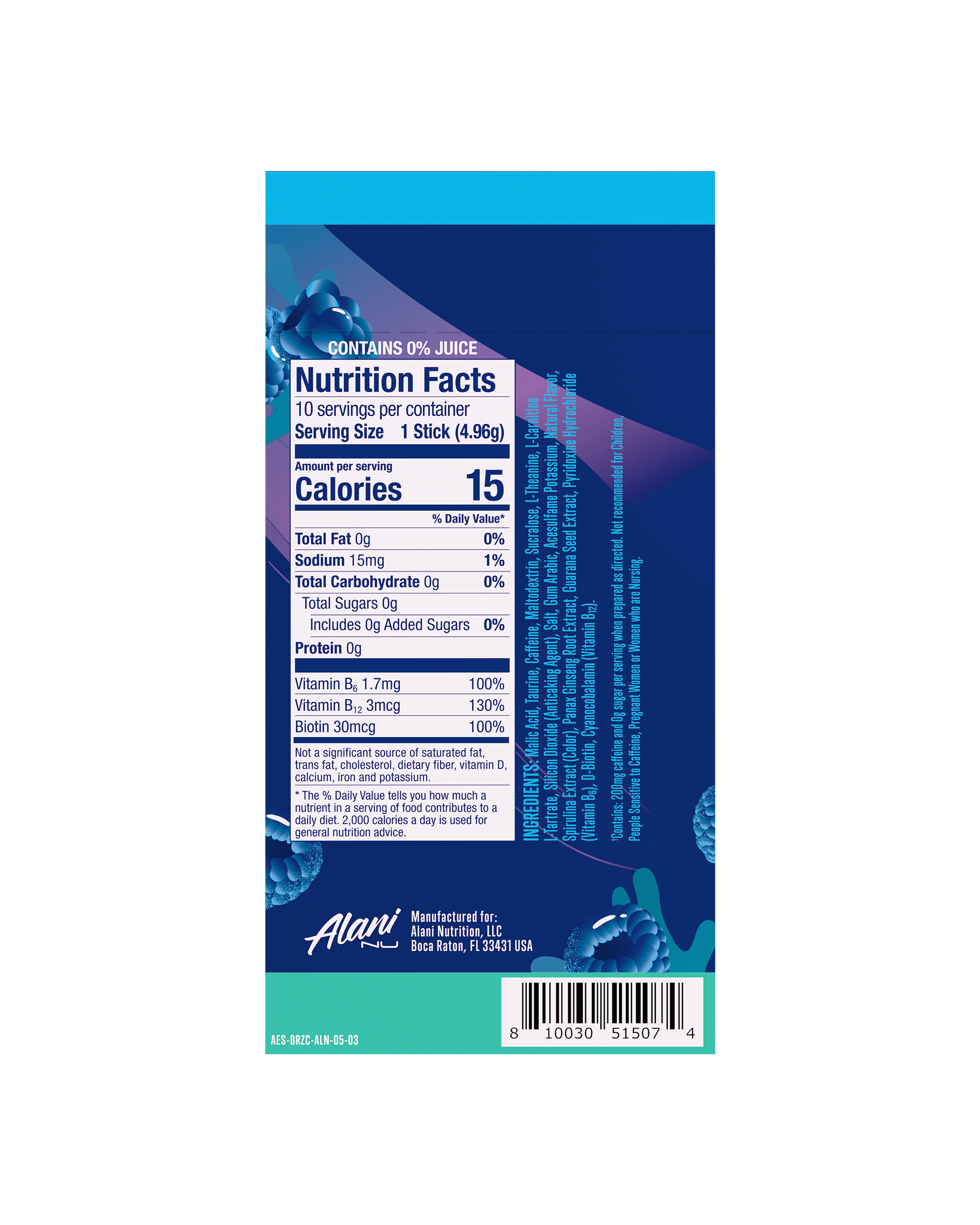 Breezeberry Energy Drink Sticks - 10 Pack
