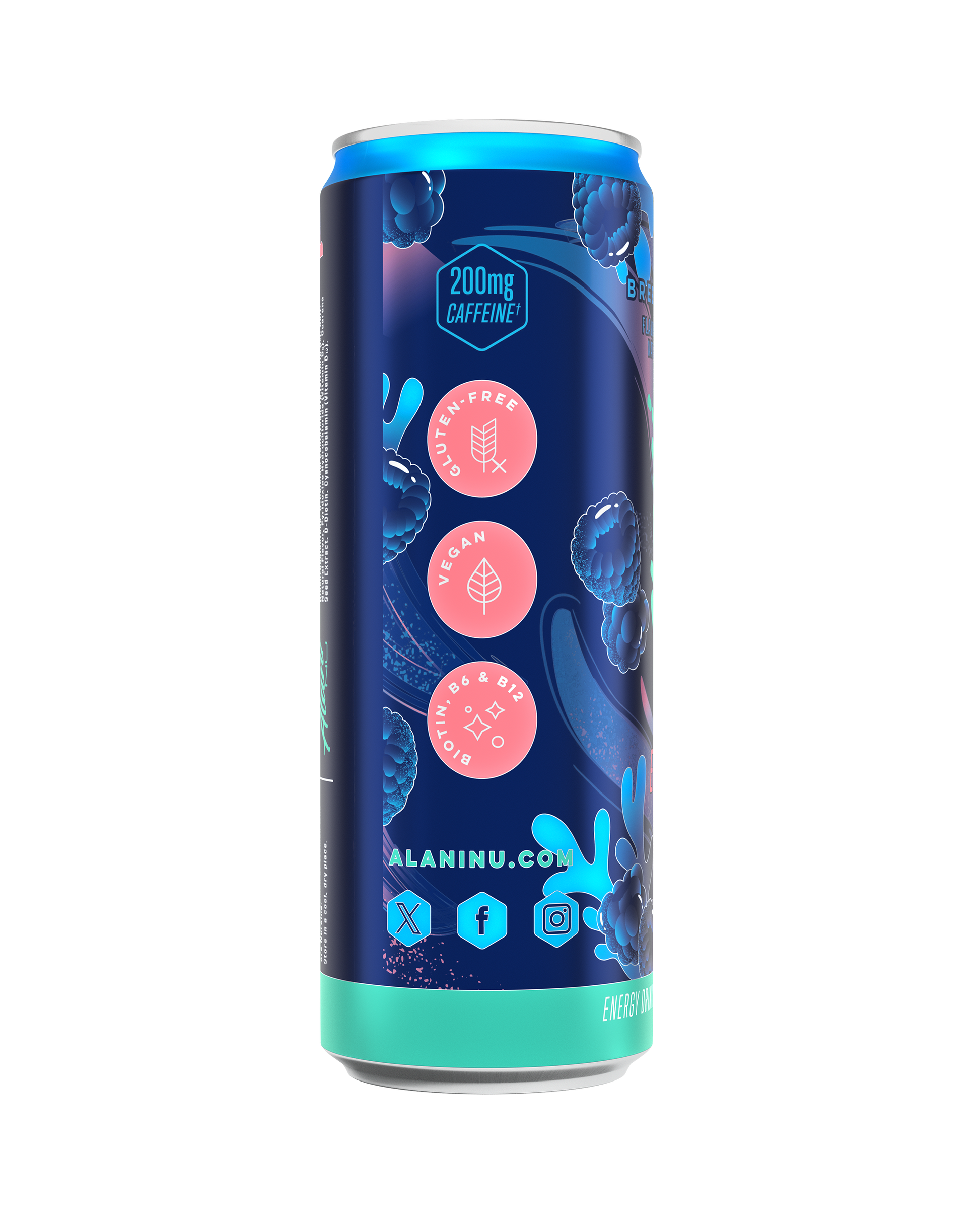 Breezeberry Zero-Sugar Energy Drink - 12 Pack