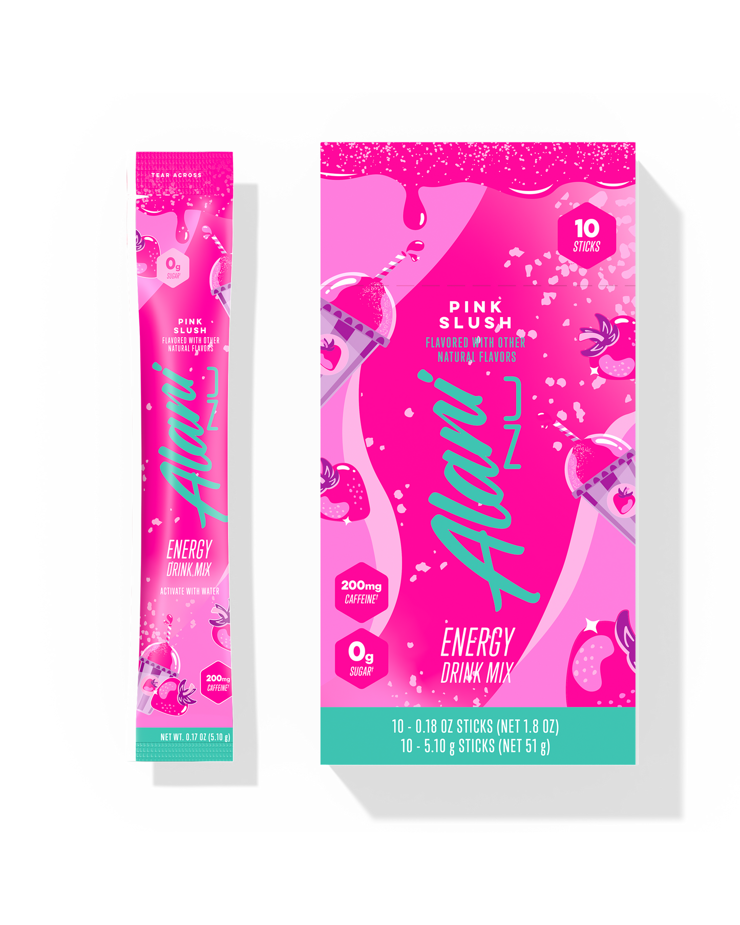 Pink Slush Energy Drink Sticks – 10 Pack