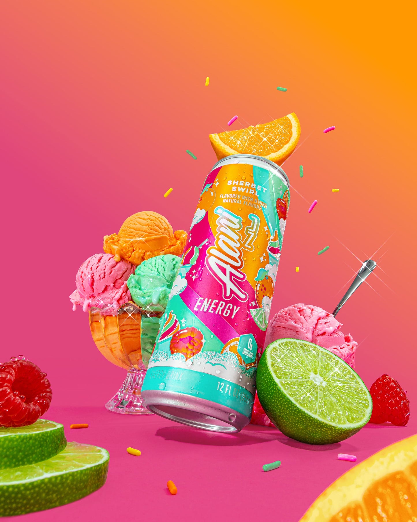 Sherbet Swirl Sugar-Free Energy Drink - 12 Pack