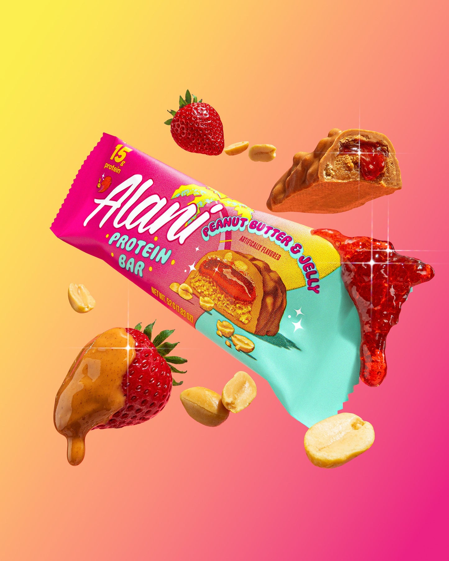Peanut Butter & Jelly Protein Bars – 12 Pack