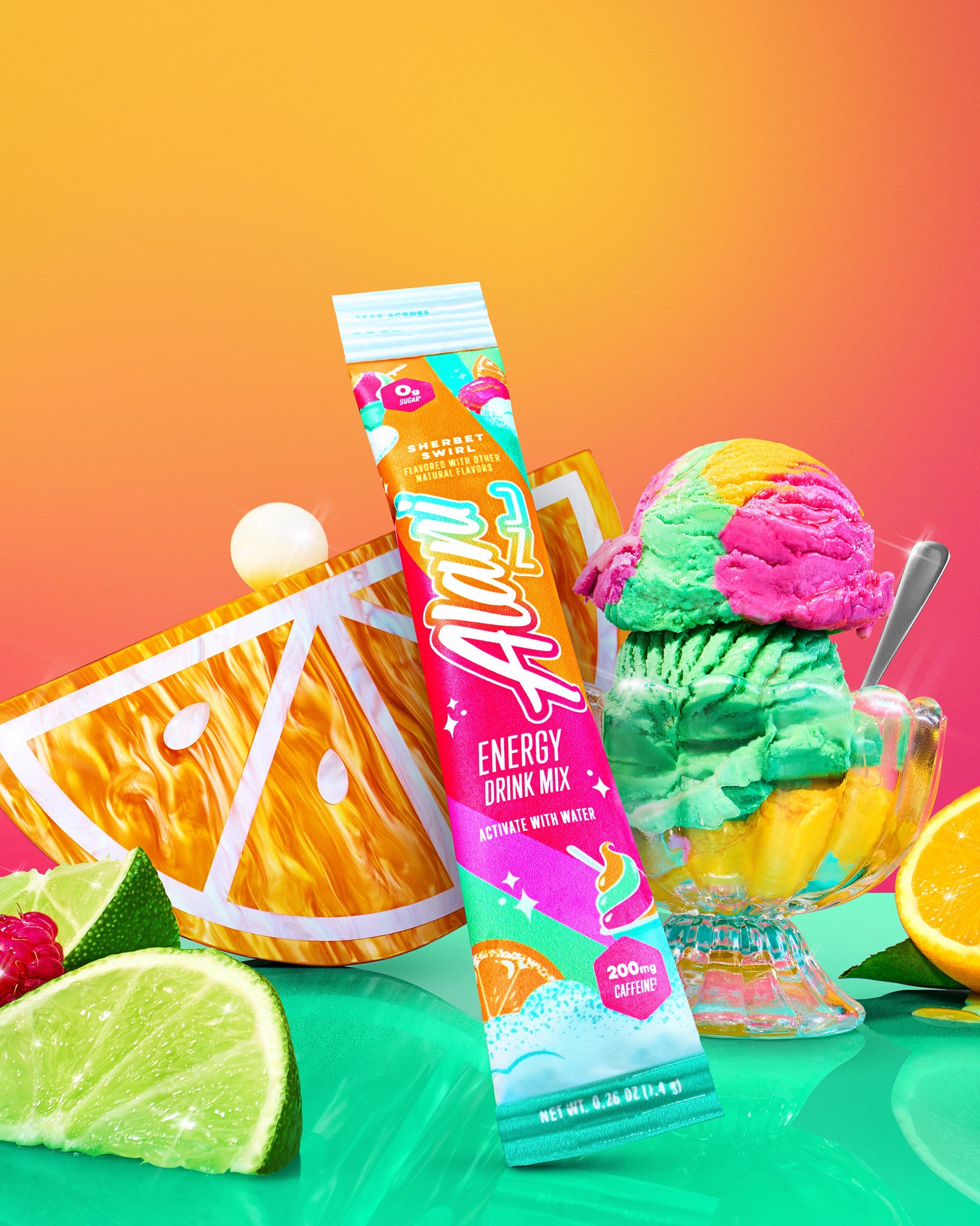 Sherbet Swirl Energy Drink Mix Sticks - 10 Pack