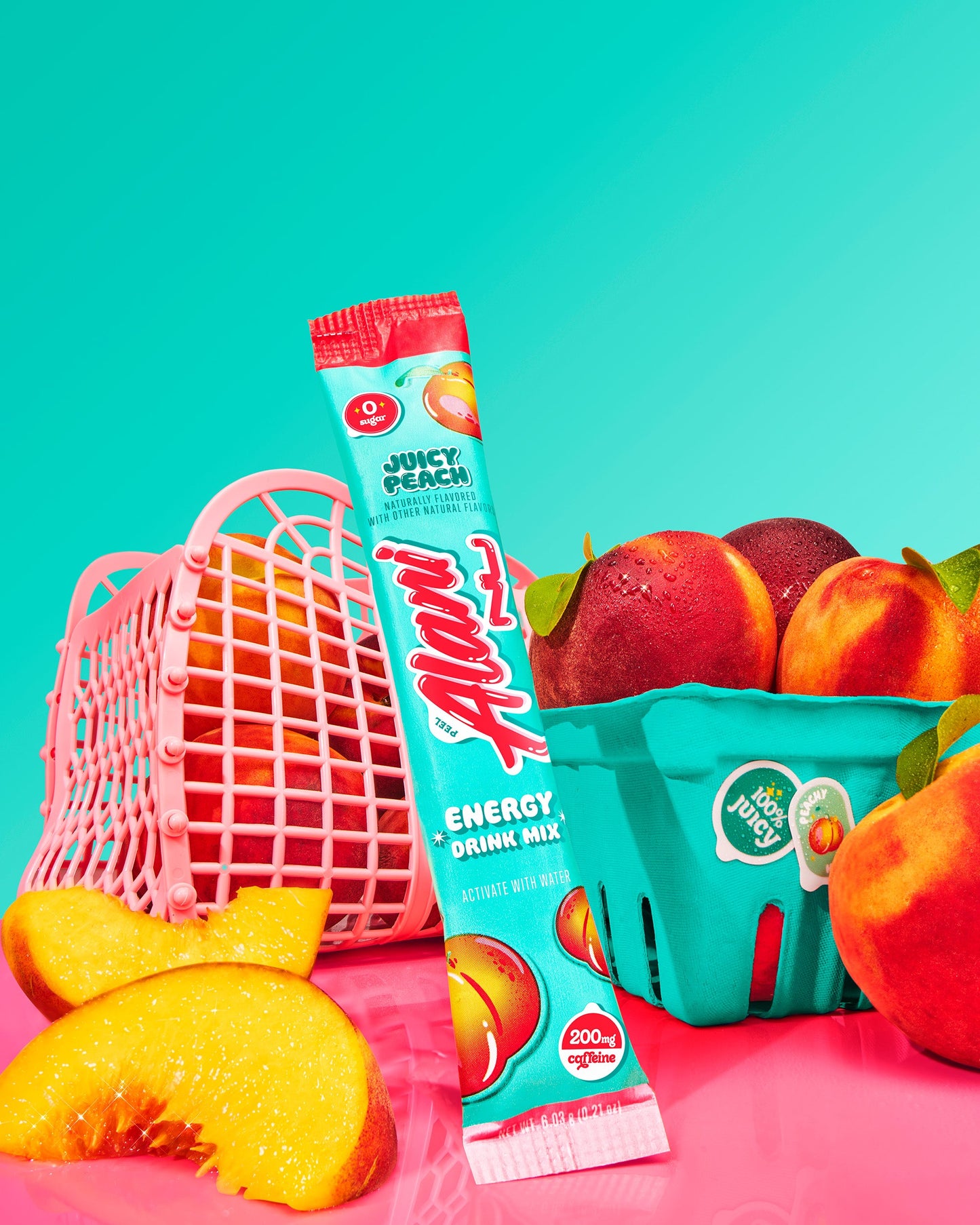 Juicy Peach Powdered Energy Sticks – 10 Pack