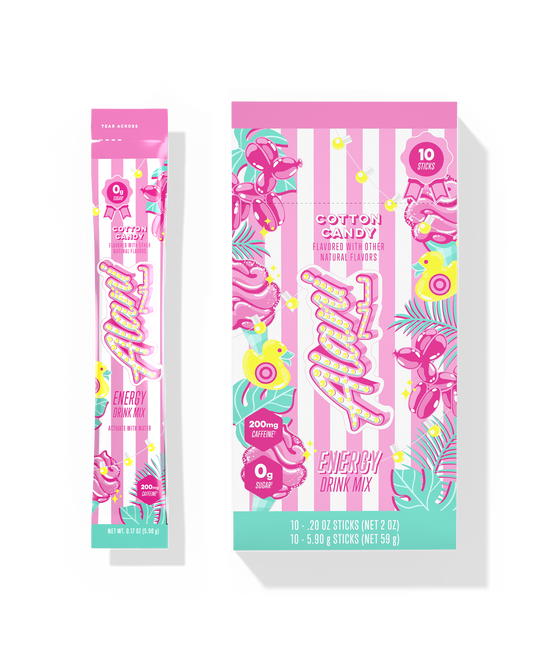 Cotton Candy Energy Drink Mix Sticks - 10 Pack