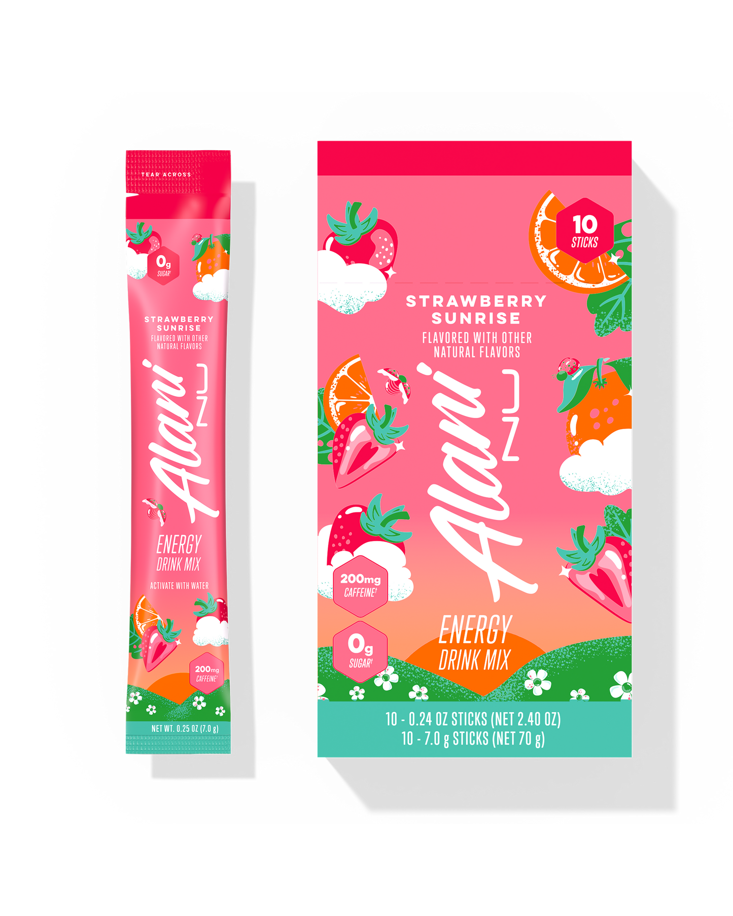 Strawberry Sunrise Energy Drink Mix Sticks - 10 Pack