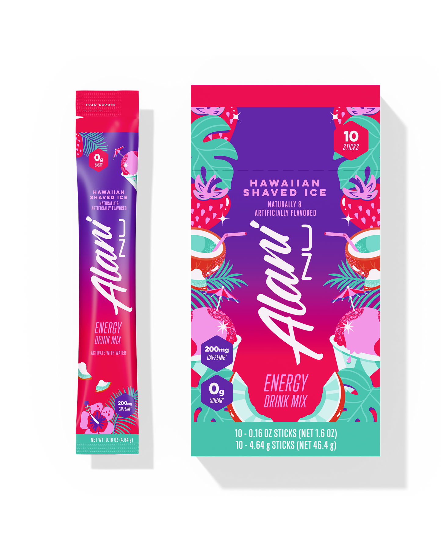 Hawaiian Shaved Ice Energy Sticks - 10 Pack